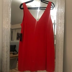 Red Orange Sleeveless Shift Dress